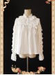 Warm Milk Tea Pure Cotton White Lace Puff Sleeve Classic Lolita Shirt