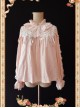 Warm Milk Tea Pure Cotton Pink Lace Puff Sleeve Classic Lolita Shirt