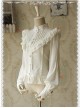 Moon's Elegy Standing Collar Accordion Pleats White Chiffon Long Sleeve Classic Lolita Shirt