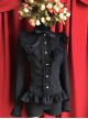 Moon's Elegy Standing Collar Accordion Pleats Black Chiffon Long Sleeve Classic Lolita Shirt