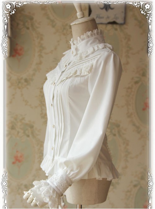 Strong Fragrance Series Thickened White Chiffon Long Sleeve Classic Lolita Shirt