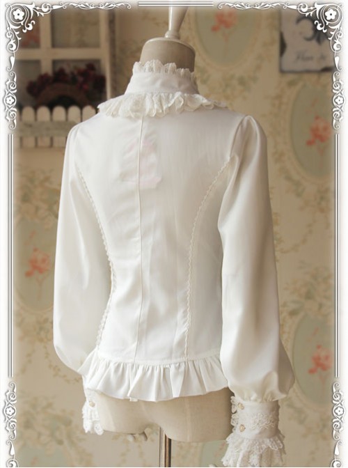 Strong Fragrance Series Thickened White Chiffon Long Sleeve Classic Lolita Shirt