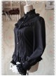 Strong Fragrance Series Thickened Black Chiffon Long Sleeve Classic Lolita Shirt