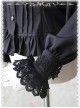 Strong Fragrance Series Thickened Black Chiffon Long Sleeve Classic Lolita Shirt