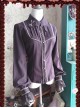 Chocolate Sauce Series Embroidery Dark Brown Long Sleeve Classic Lolita Shirt