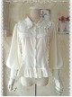 Ordinary Leg-of-mutton Sleeve Milky White Chiffon Classic Lolita Shirt