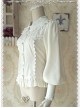 Ordinary Leg-of-mutton Sleeve Milky White Chiffon Classic Lolita Shirt