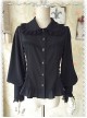 Ordinary Leg-of-mutton Sleeve Black Chiffon Classic Lolita Shirt