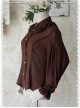 Swan Lake's Love Series Coffee Color Chiffon Long Puff Sleeve Classic Lolita Shirt