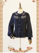 Rose Garden Series Navy Blue Thickened Chiffon Embroidery Classic Lolita Shirt