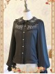 Rose Garden Series Black Thickened Chiffon Embroidery Classic Lolita Shirt