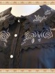 Rose Garden Series Black Thickened Chiffon Embroidery Classic Lolita Shirt