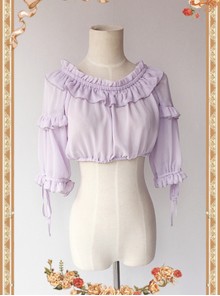 Violet Lovely Puff Sleeve Lolita Super Short Top