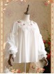 Strawberry Embroidery Series Double-sided Wear White Chiffon Lolita Long Sleeve Shirt