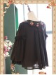 Strawberry Embroidery Series Double-sided Wear Black Chiffon Lolita Long Sleeve Shirt