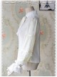 Chiffon Creamy-white Transparent Glass Striped Stand Collar Bow-tie Lolita Long Sleeve Shirt