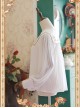 White Crucifix Chiffon Embroidery Square Neckline Lolita Long Sleeve Shirt