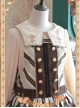 Mocha Color Crucifix Chiffon Embroidery Square Neckline Lolita Long Sleeve Shirt