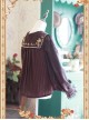 Coffee Color Crucifix Chiffon Embroidery Square Neckline Lolita Long Sleeve Shirt