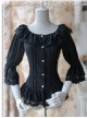 Daily Version Fairy Dance Series Black Small Trumpet Sleeves Lolita Shirt