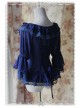 Daily Version Fairy Dance Series Deep Blue Small Trumpet Sleeves Lolita Shirt