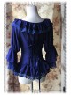 Daily Version Fairy Dance Series Deep Blue Small Trumpet Sleeves Lolita Shirt