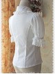 White Elegance Lace Glass Stripes Short Sleeve Lolita Shirt