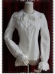 Thickened Chiffon Creamy-white Lace Long Sleeve Lolita Shirt