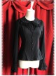 Thickened Chiffon Black Lace Long Sleeve Lolita Shirt