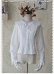 Infanta The Roses Funeral Series White Chiffon Glass Stripes Lolita Long Sleeve Shirt