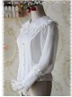 Infanta The Roses Funeral Series White Chiffon Glass Stripes Lolita Long Sleeve Shirt