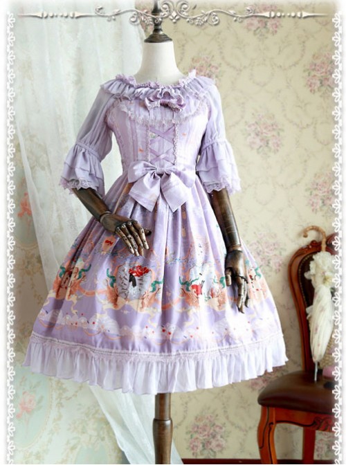 Infanta Chiffon Trumpet Sleeve Lolita Super Short Shirt