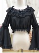 Retro Trumpet Sleeves Chiffon Lolita Short Shirt