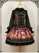 Halloween Black Little Standing Collar Lace Lolita Long Sleeve Shirt