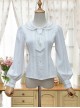 Round Collar White Embroidered Slim Lolita Long Sleeve Shirt