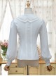 Round Collar White Embroidered Slim Lolita Long Sleeve Shirt