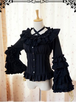 Retro Long Trumpet Sleeve Classic Lolita Shirt