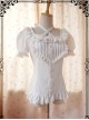 Elegance White Rayon Classic Lolita Short Sleeve Shirt