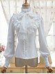 Retro Stand Collar Bowknot Tie Lolita Lantern Sleeve Shirt