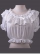 Chiffon Lace Short Puff Sleeve Lolita Short Shirt