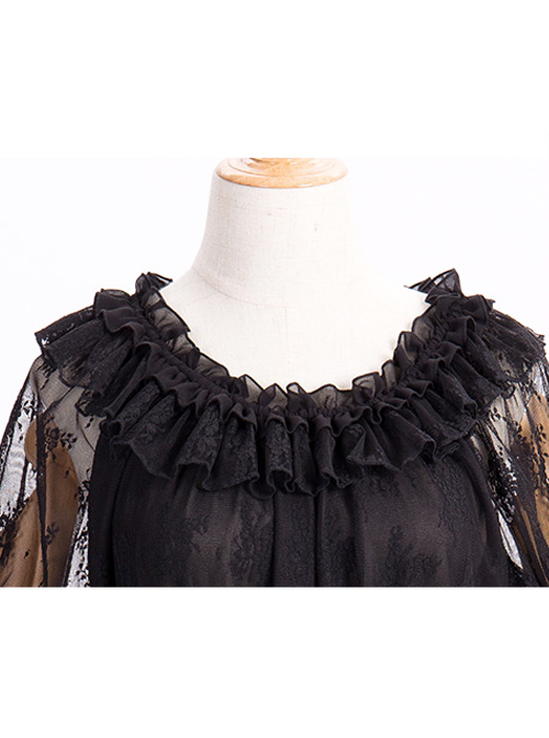 Chiffon Lace Circular Collar Lolita Half Sleeves Blouse