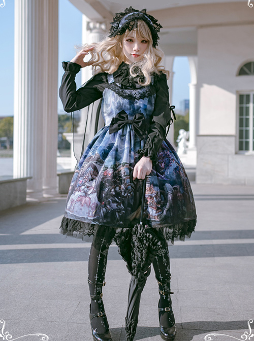 Retro Chiffon Gothic Lolita Long Sleeve Shirt