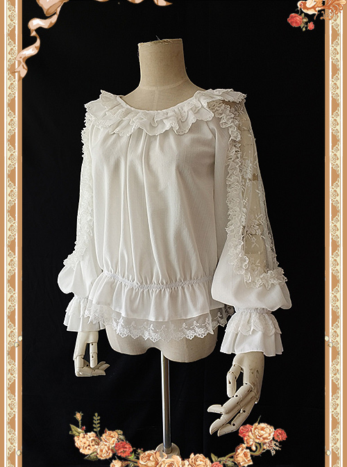 Infanta Jenny Cookies Series Lace Hollow Out Classic Lolita Shirt