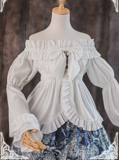 The Great Voyage- Puff Sleeve Elastic Neckline Lolita Shirt