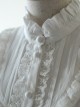 Rice-white Ruffle Stand Collar Classic Lolita Long Sleeve Shirt