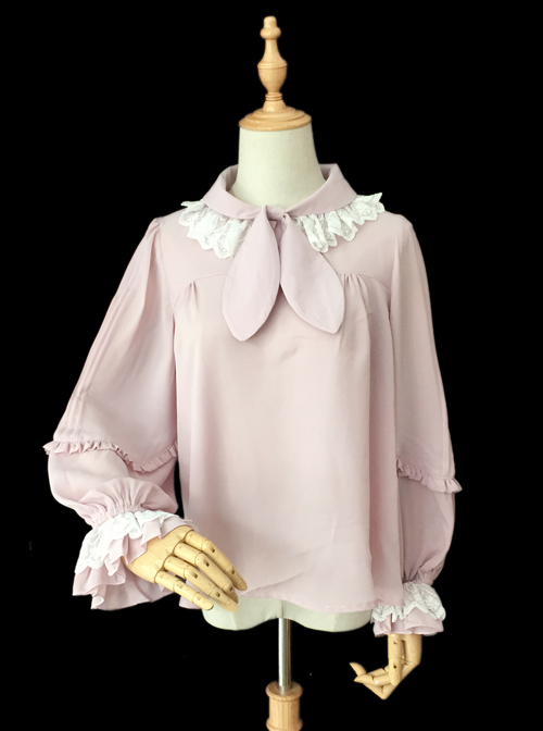 High-density Chiffon Long Puff Sleeve Lolita Shirt