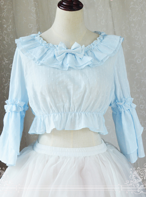 Magic Tea Party Trumpet Sleeves Cotton Classic Lolita Short Style Shirt