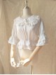 Cute Doll Collar White Chiffon Sweet Lolita Half Sleeve Shirt