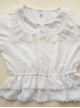 Cute Doll Collar White Chiffon Sweet Lolita Half Sleeve Shirt