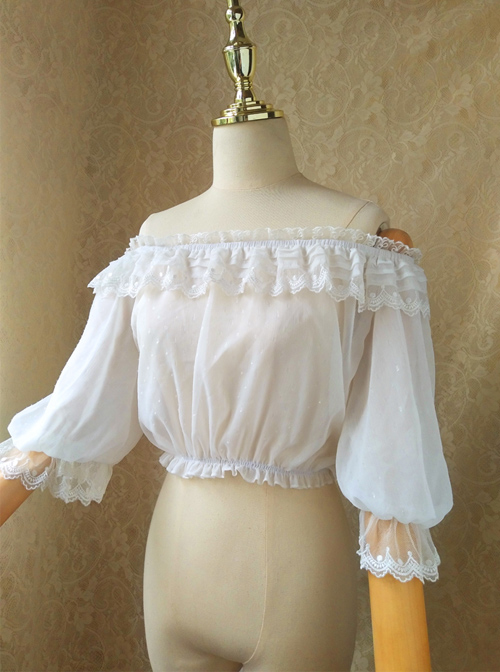 Pure Color Chiffon Classic Lolita Half Sleeve Shirt